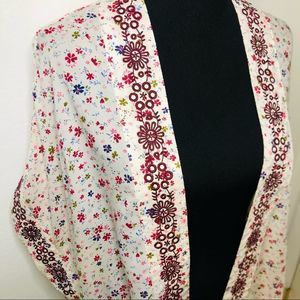 NWT Arizona Shear Floral Embroidered Cardigan S:S